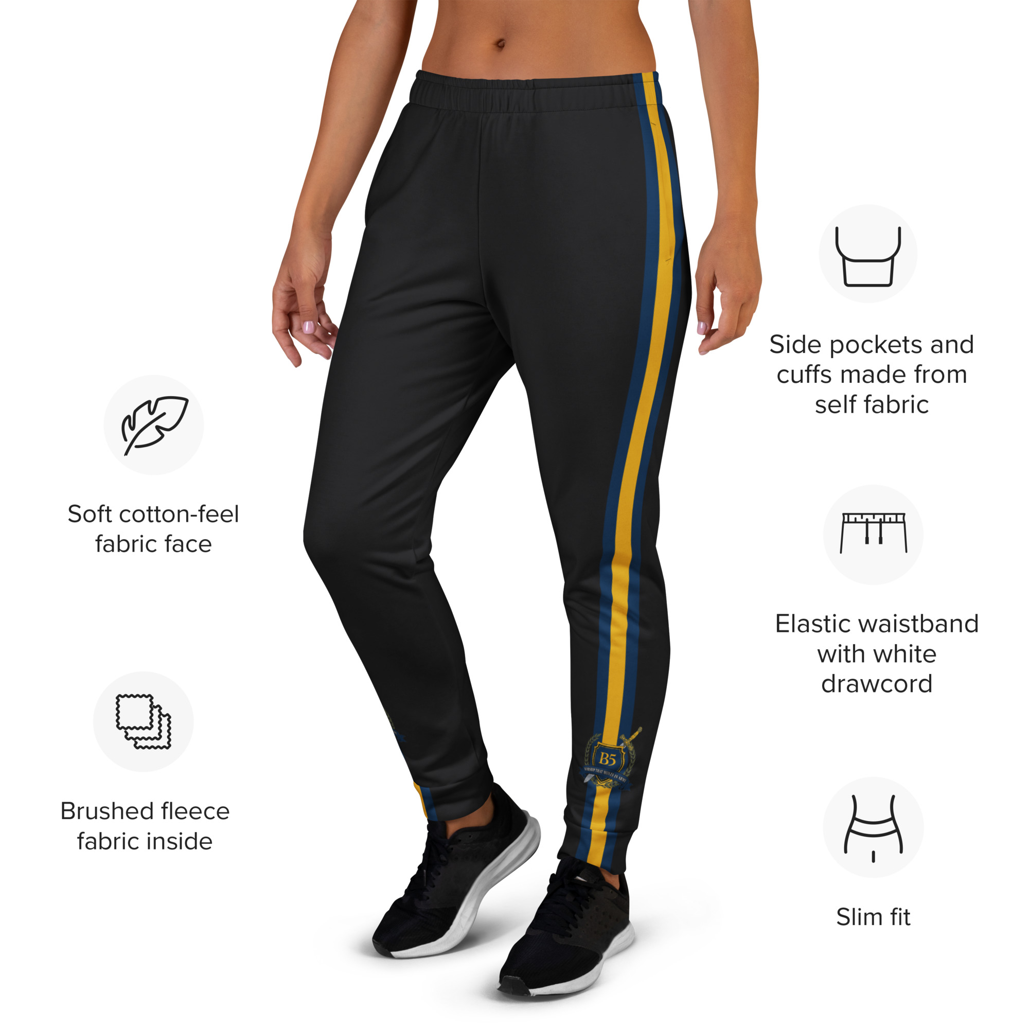 B5 "Logo" Side-Stripe Joggers For Women — Drop 001 - Image 6
