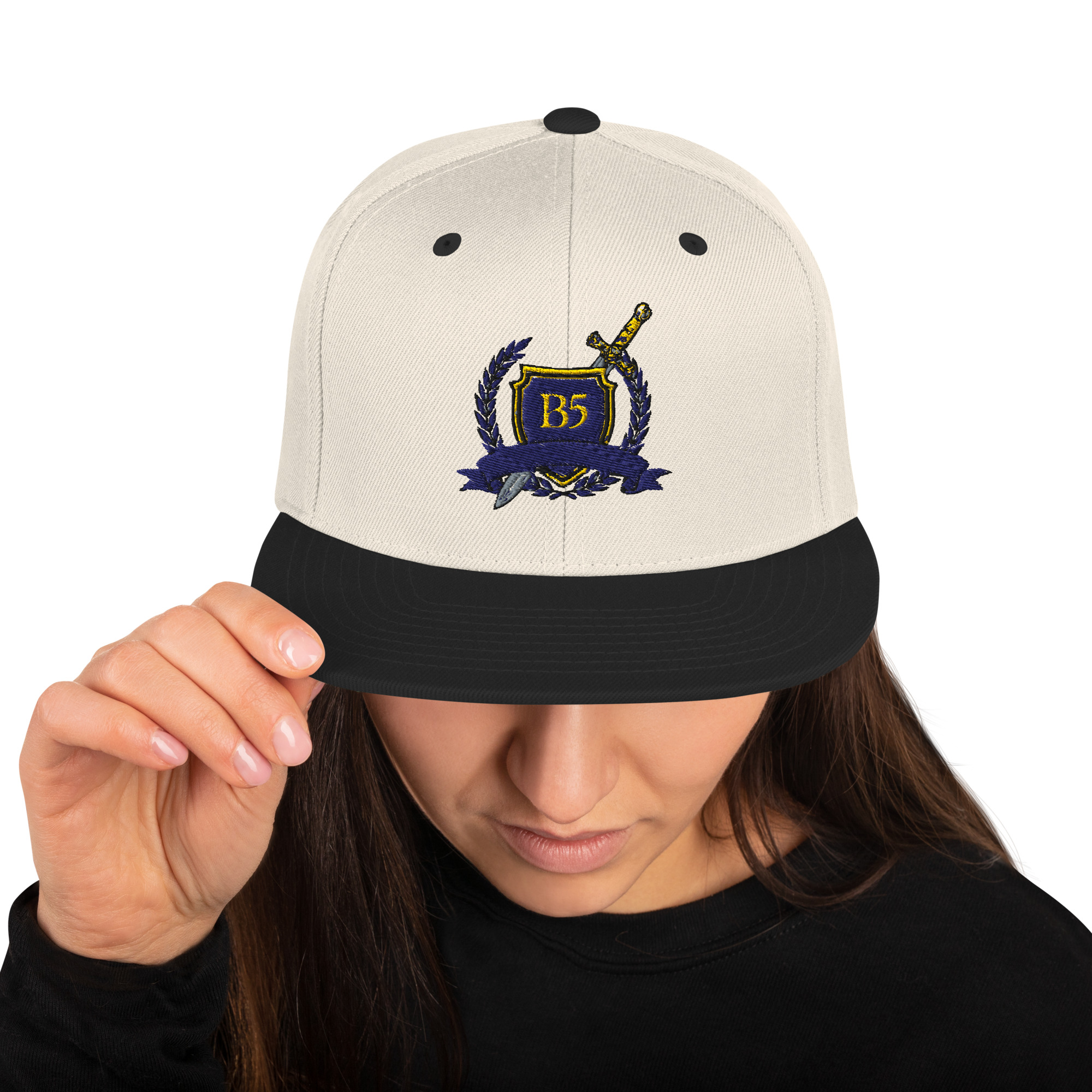 B5 Heraldic Snapback — Embroidered Crest